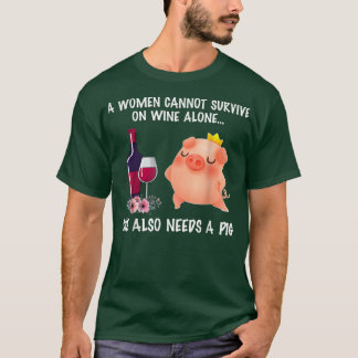 Een vrouw kan niet overleven op een wijnsteen die  t-shirt