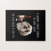 Een vrouw kan niet overleven op wijn alleen die ze legpuzzel (Horizontaal)