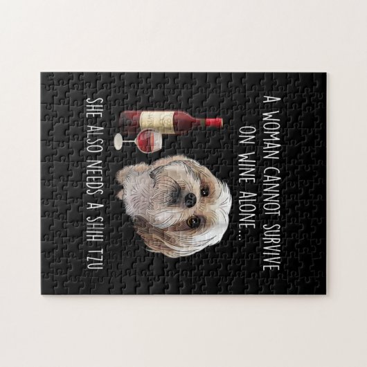 Een vrouw kan niet overleven op wijn alleen die ze legpuzzel (Horizontaal)