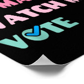 Een vrouw kijkt me stemmen poster (Hoek)