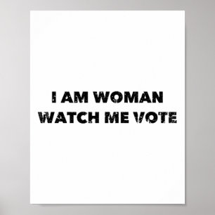 Een vrouw kijkt me verontwaardigd stemmen poster