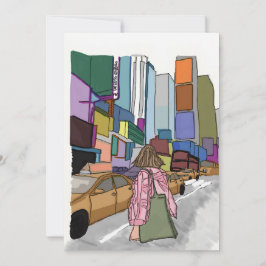 Een vrouw loopt door een bruisende straat in de st kaart