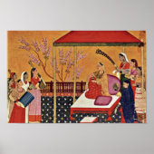 Een vrouw luistert naar de muziek van Indischer Ma Poster (Voorkant)