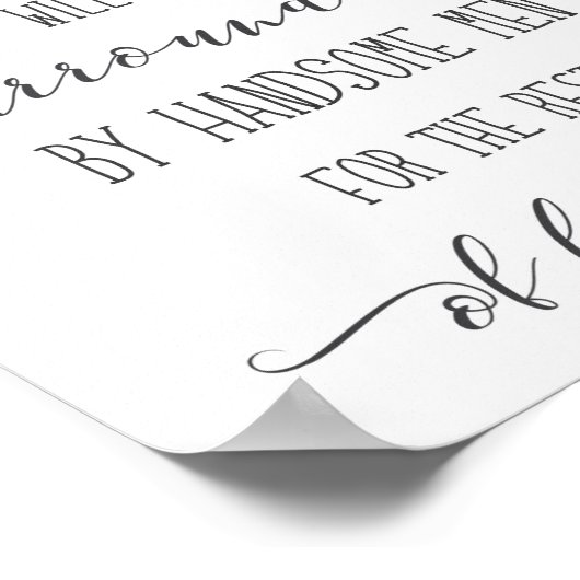 Een vrouw met alle zons, zwart-witWord-kunst Poster (Hoek)