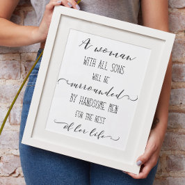 Een vrouw met alle zons, zwart-witWord-kunst Poster