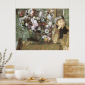 Een vrouw met chrysanten door Edgar Degas Poster (Keuken)
