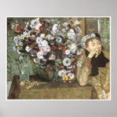 Een vrouw met Chrysanthema, Edgar Degas. Poster (Voorkant)