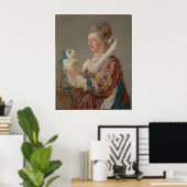 Een vrouw met een hond poster (Thuiskantoor)
