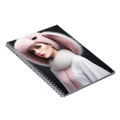 Een vrouw met een konijn pet notitieboek (Rechterzijde)