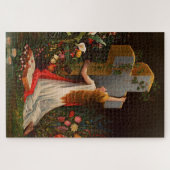 Een vrouw met een kruis bidt legpuzzel (Horizontaal)