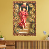 Een vrouw met een lamp canvas afdruk (Insitu (Woonkamer))