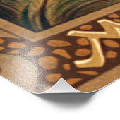 Een vrouw met een lamp foto afdruk (Hoek)