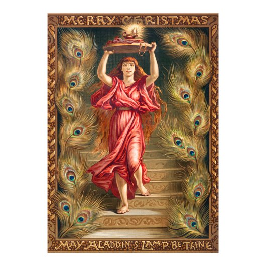 Een vrouw met een lamp foto afdruk (Voorkant)