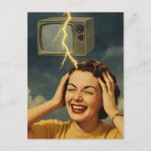 Een vrouw met een opwindende gedachte surrealistis briefkaart (Voorkant)