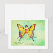 Een vrouw met vlindervleugels feestdagenkaart (Voorkant / Achterkant)