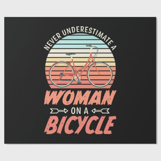 Een vrouw op een fiets cadeaupapier (Vlak)