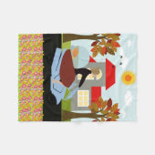 Een vrouw op een motor fleece deken (Voorkant (Horizontaal))