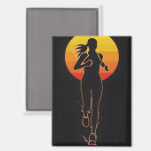 Een vrouw rent en traint magneet (Voorkant / Achterkant)