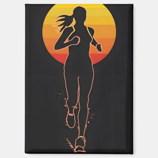 Een vrouw rent en traint magneet (Voorkant)