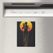 Een vrouw rent en traint magneet (Insitu (Vaatwasser))