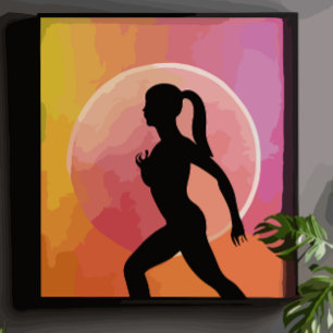 Een vrouw rent en traint poster