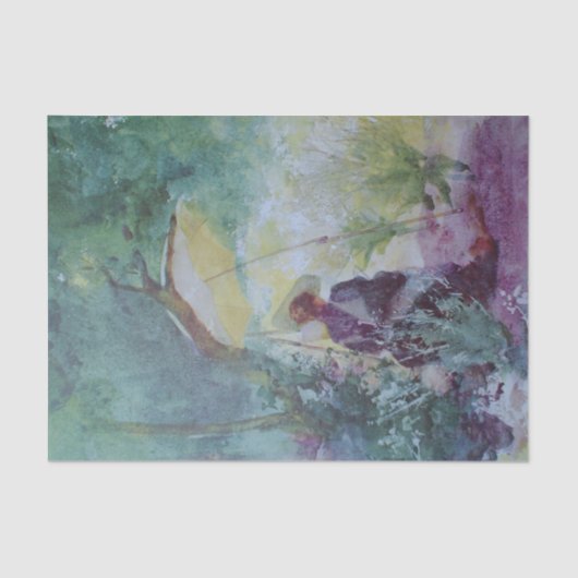 Een Vrouw Schetsen in een Glade door Mildred Butle Tissuepapier (Voorkant)