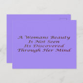 Een vrouw schoonheid bericht gedicht functie inspi briefkaart (Voorkant / Achterkant)