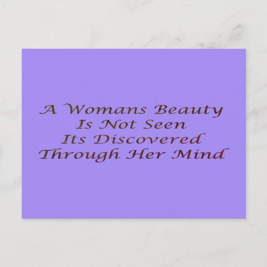 Een vrouw schoonheid bericht gedicht functie inspi briefkaart (Voorkant)
