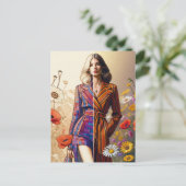 Een vrouw twee stijlen Mode schets Briefkaart (Staand voorkant)