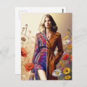 Een vrouw twee stijlen Mode schets Briefkaart (Voorkant / Achterkant)