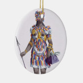 Een vrouw uit Honduras, 1780 (gekleurd) Keramisch Ornament (Rechts)