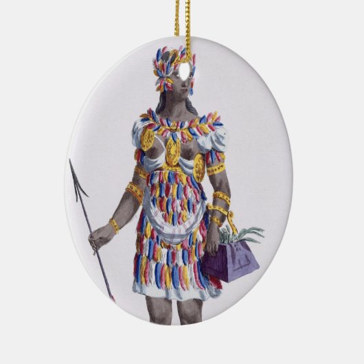 Een vrouw uit Honduras, 1780 (gekleurd) Keramisch Ornament (Rechts)