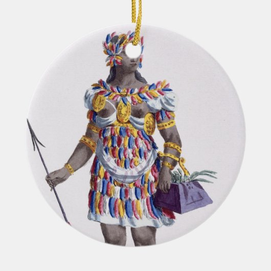 Een vrouw uit Honduras, 1780 (gekleurd) Keramisch Ornament (Voorkant)