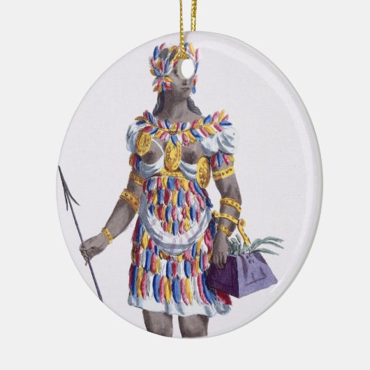 Een vrouw uit Honduras, 1780 (gekleurd) Keramisch Ornament (Links)