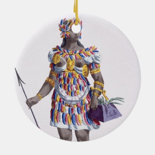 Een vrouw uit Honduras, 1780 (gekleurd) Keramisch Ornament (Achterkant)