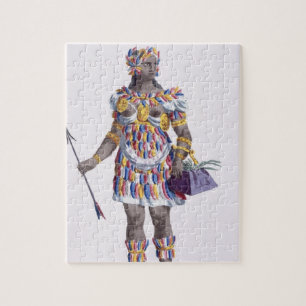 Een vrouw uit Honduras, 1780 (gekleurd) Legpuzzel