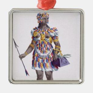 Een vrouw uit Honduras, 1780 (gekleurd) Metalen Ornament