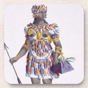 Een vrouw uit Honduras, 1780 (gekleurd) Onderzetter