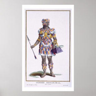Een vrouw uit Honduras, 1780 (gekleurd) Poster