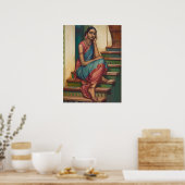 Een vrouw uit India ging over gedachten | Thuiswan Poster (Keuken)