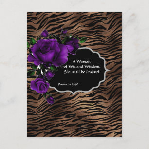Een vrouw van Wit en Wisdom Tiger Print Briefkaart