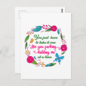 Een vrouw zei eens dat ik hier buiten ben briefkaart (Voorkant / Achterkant)