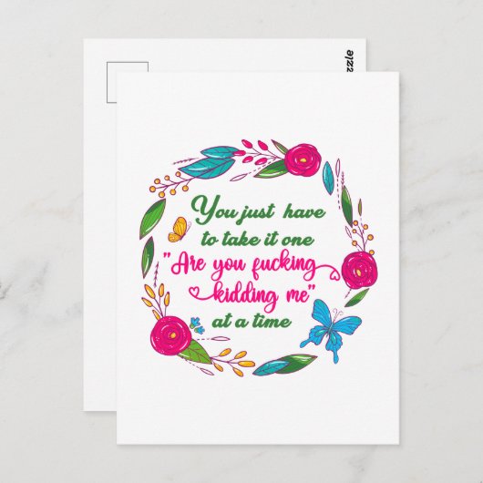 Een vrouw zei eens dat ik hier buiten ben briefkaart (Voorkant / Achterkant)