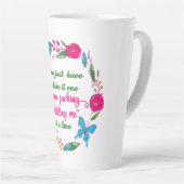 Een vrouw zei eens dat ik hier buiten ben latte mok (Rechterhoek)