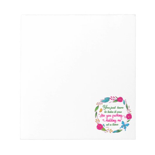 Een vrouw zei eens dat ik hier buiten ben notitieblok (Voorkant)