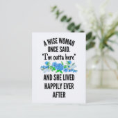 Een vrouw zei ooit: "Ik ben hier weg Briefkaart (Staand voorkant)