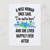 Een vrouw zei ooit: "Ik ben hier weg Briefkaart (Voorkant)