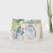 Een vrouw zit op een bankje | Berthe Morisot Kaart (Voorkant)