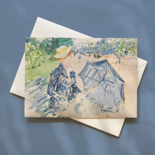 Een vrouw zit op een bankje   Berthe Morisot Kaart