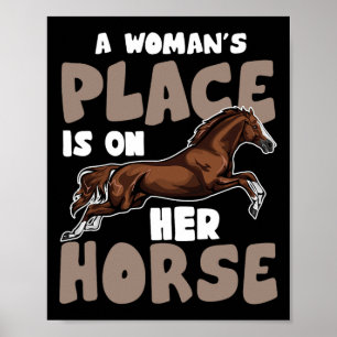 een vrouwelijk paard is een paardenruiter poster